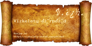 Vizkelety Árpád névjegykártya
