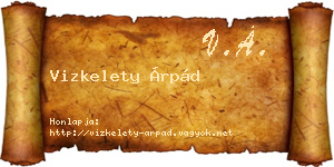 Vizkelety Árpád névjegykártya