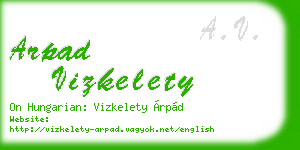 arpad vizkelety business card