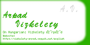 arpad vizkelety business card